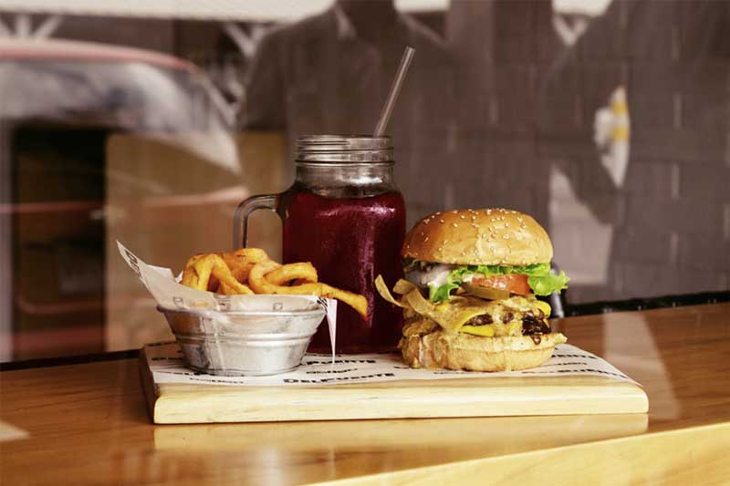Burger with fries