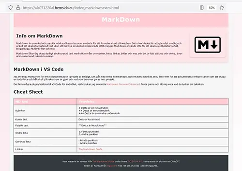 Projektbild: Markdown